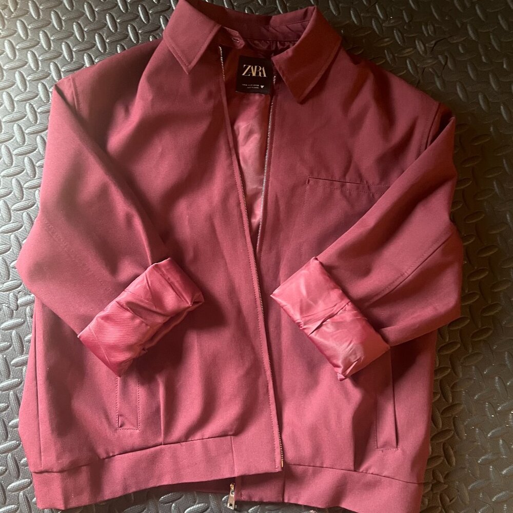 Burgundy Bomber / Coaches Jacket szM